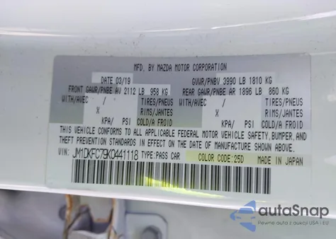 2019 Mazda Cx-3 Touring from USA, damaged, VIN JM1DKFC79K0441118